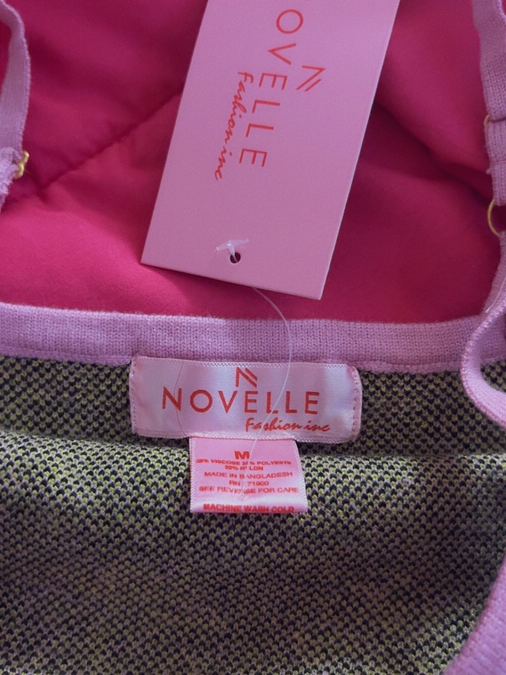 Novella Pink Floral Knit Cropped Tank - Picture 3 of 4